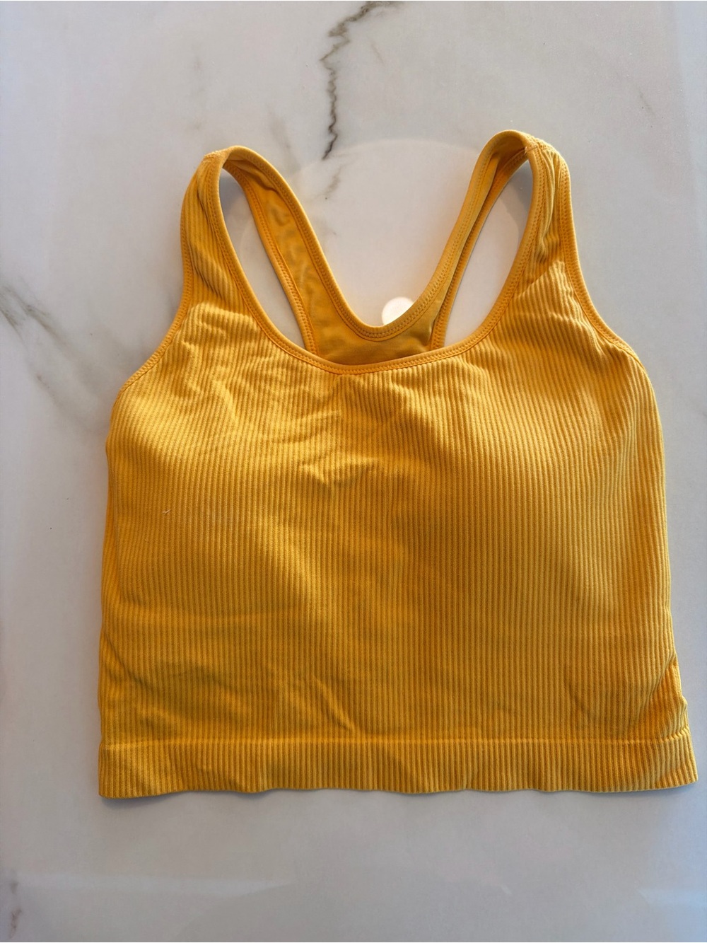 Calia Ribbed Racerback crop top or sports bra - Mustard